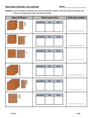 Place Value Hundreds, Tens, and Ones  Form