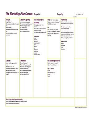 The Marketing Plan Canvas  Form