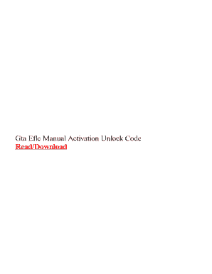 Gta Eflc Manual Activation Unlock Code  Form