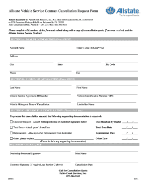  Allstate Cancellation Form 2011