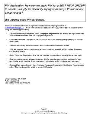 PIN Application How Can We Apply PIN for a SELF HELP GROUP  Form