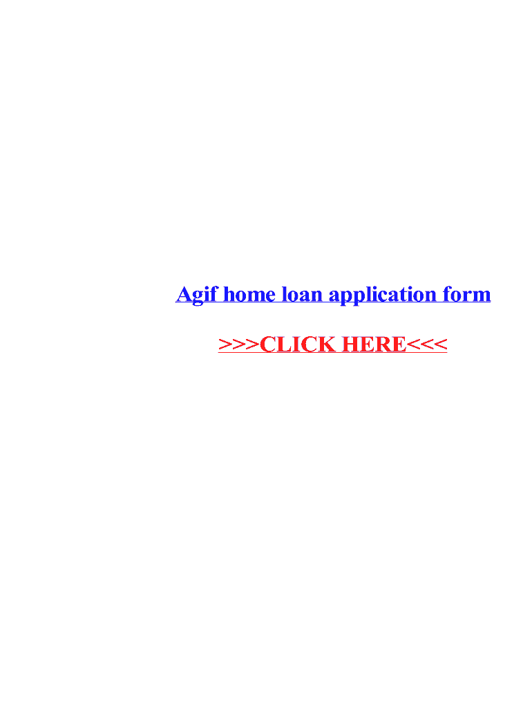 Agif Home Loan Application Form