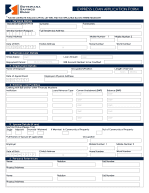 EXPRESS LOAN APPLICATION FORM