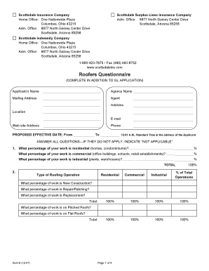  Roofers Questionnaire 2007