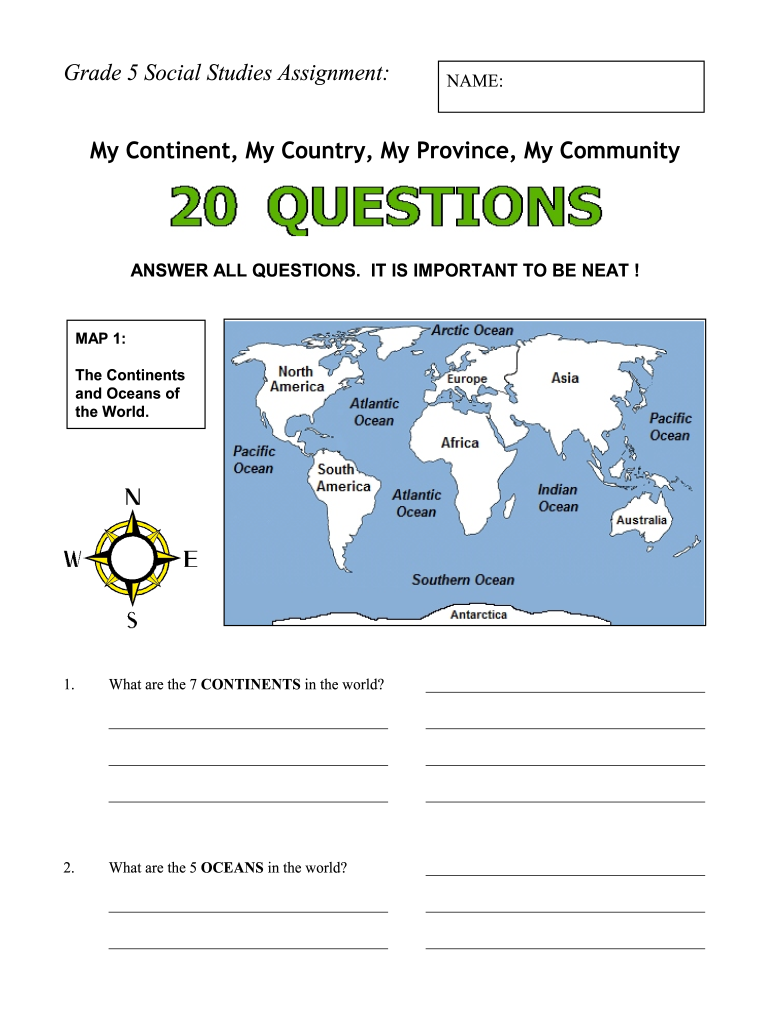 School Social Studies Assignment  Form