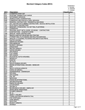 Mcc Codes  Form