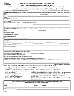 Use This Form to Report Suspected Abuse, Neglect, Financial Exploitation or an Immediate Risk of Serious Injury or Death Press F