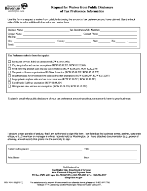Request for Waiver from Public Disclosure  Form