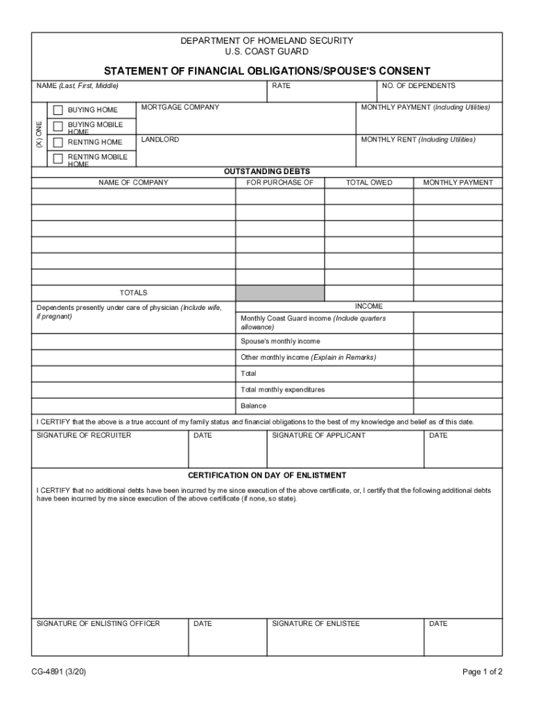 Statement of Financial Form