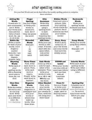 Spelling Menu  Form