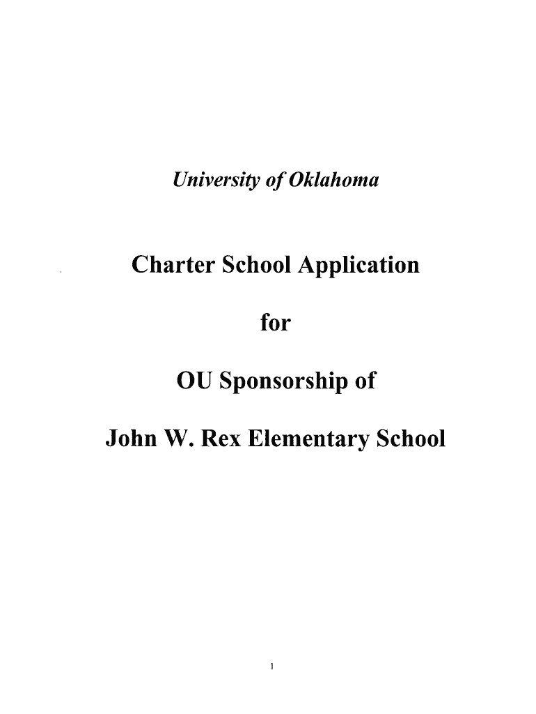  Charter School Application for OU Sponsorship of John W, Rex 2013-2024