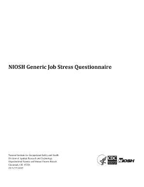 Job Stress Questionnaire by Kaplan PDF  Form