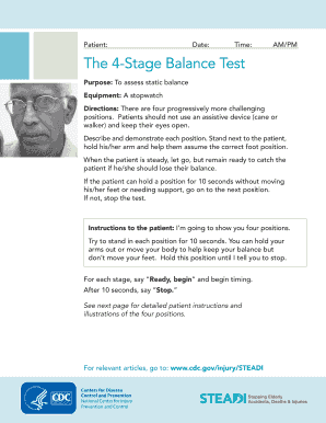 4 Stage Balance Test PDF  Form