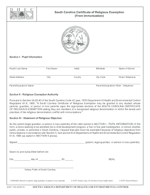 Religious Exemption Form Fill Out And Sign Printable Pdf Template Signnow