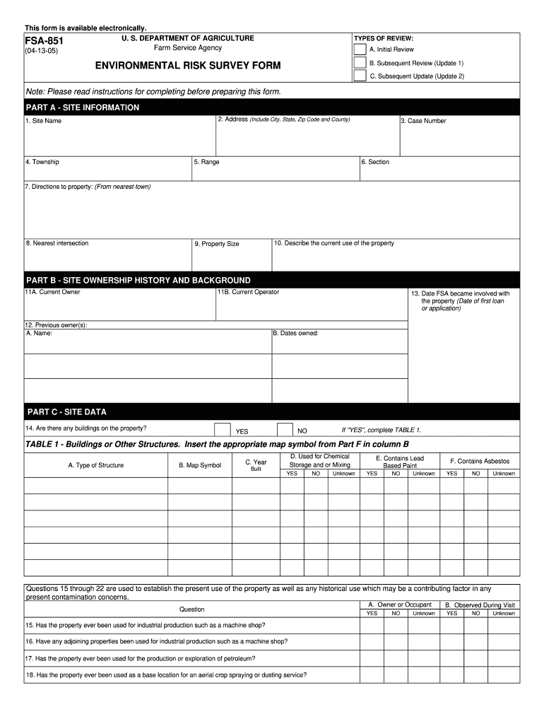 Fsa 851  Form