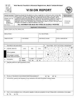 Nm Mvd Vision Report  Form