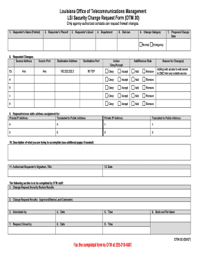 Firewall Change Management Template  Form