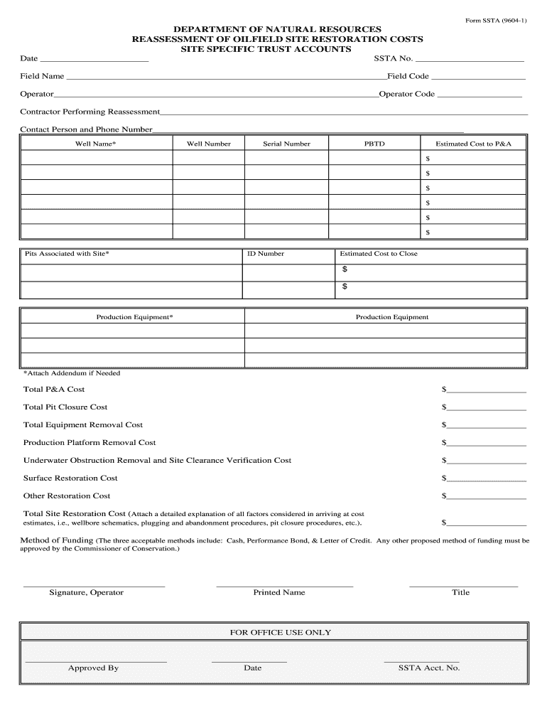 Louisisana Form Ssta 9604 1