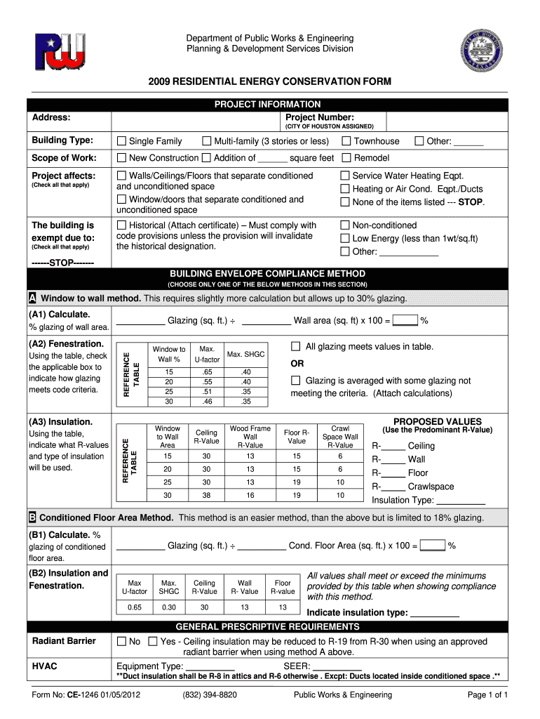  Residential Energy Conservation Form 2009-2024