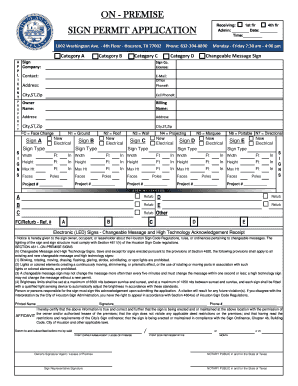 City of Houston Sign Permit Application PDF  Form