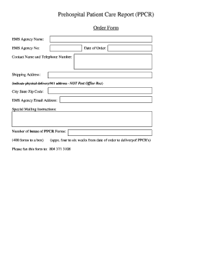 Ambulance Patient Care Report Form