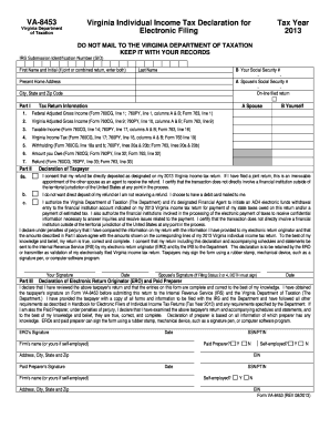 Form VA 8453 Virginia Department of Taxation Tax Virginia - Fill Out and  Sign Printable PDF Template | signNow