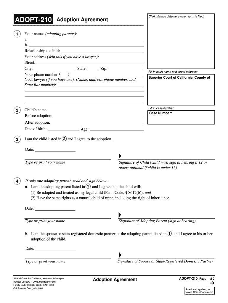  Adoption Agreement Legal Forms Legalforms 2021-2024