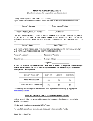  Mature Driver Vision Test Form 2011