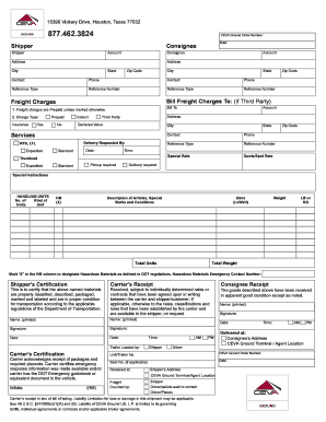 Bill of Lading CEVA Ground Formerly SCG