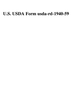 U S USDA Form Usda Rd 1940 59 Download