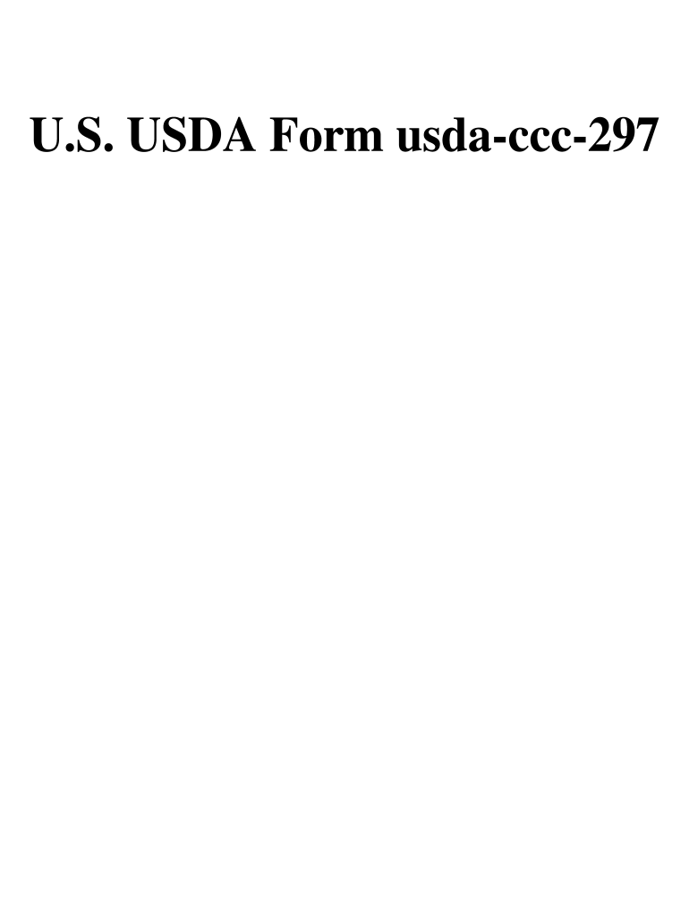  U S USDA Form Usda Ccc 297  U S Federal Forms 2004