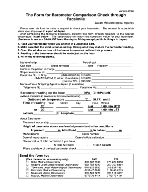 Barometer Comparison Check Request Form