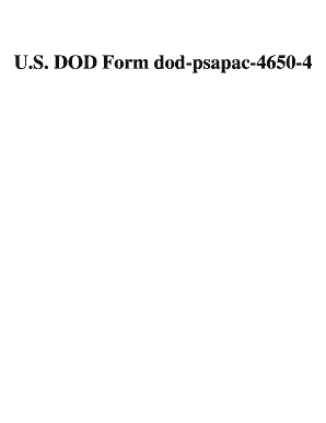U S DOD Form Dod Psapac 4650 4 Download