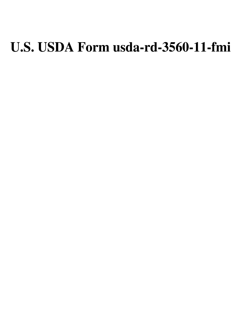  U S USDA Form Usda Rd 3560 11 Fmi  U S Federal Forms 2005