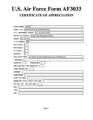 Af Form 3033