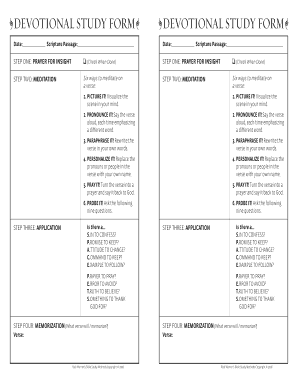 Devotional Template PDF  Form