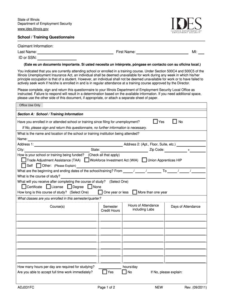 Ides School Training Questionnaire  Form