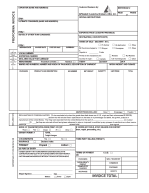 Proforma BInvoiceb Affiliated