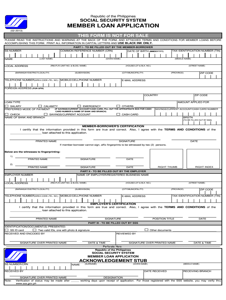  Sss Loan Application Form 2013