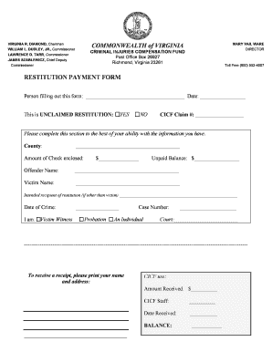Restitution Payment  Form
