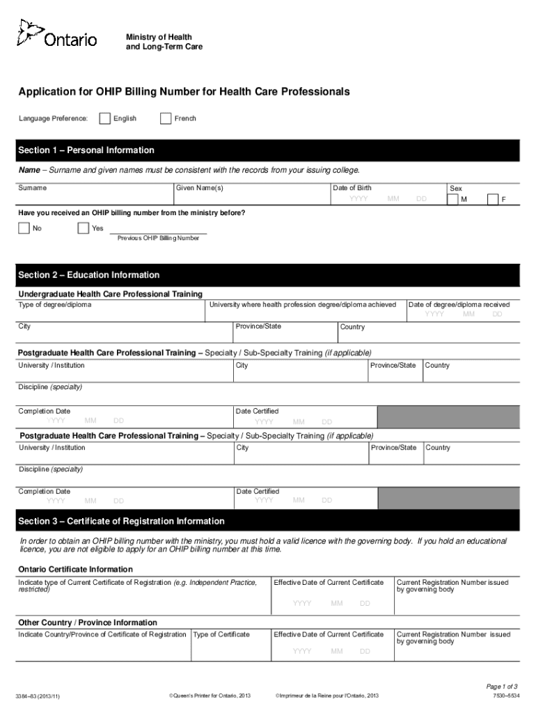 Non Ohip Form