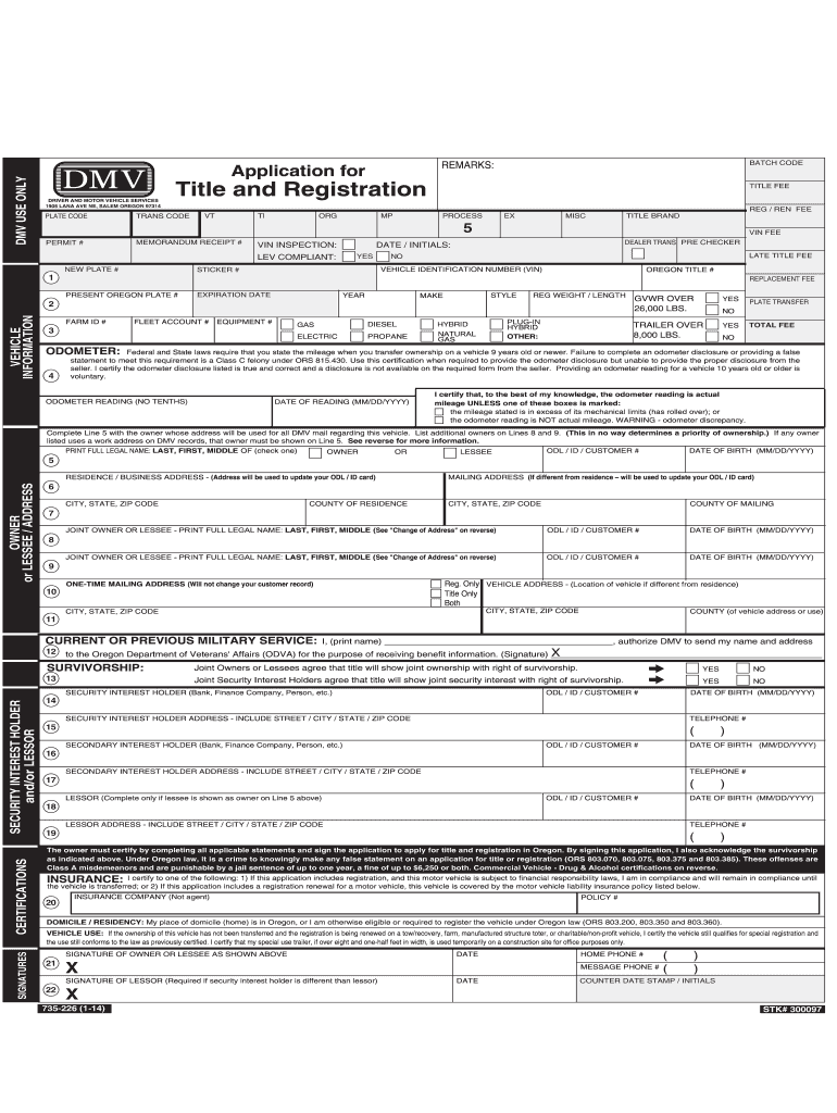  Oregon Dmv Forms 2014