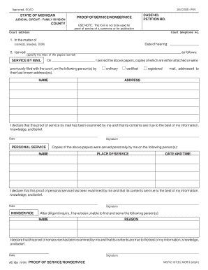 Proof of Service Form