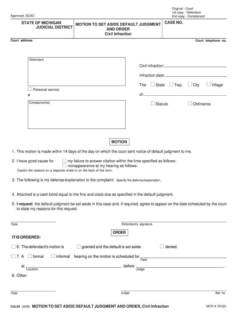 Form for Insfraction