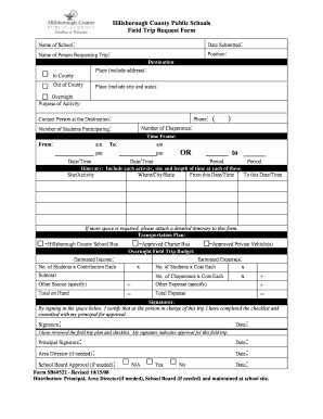 SB60522 Field Trip Request Form Revised 10 08