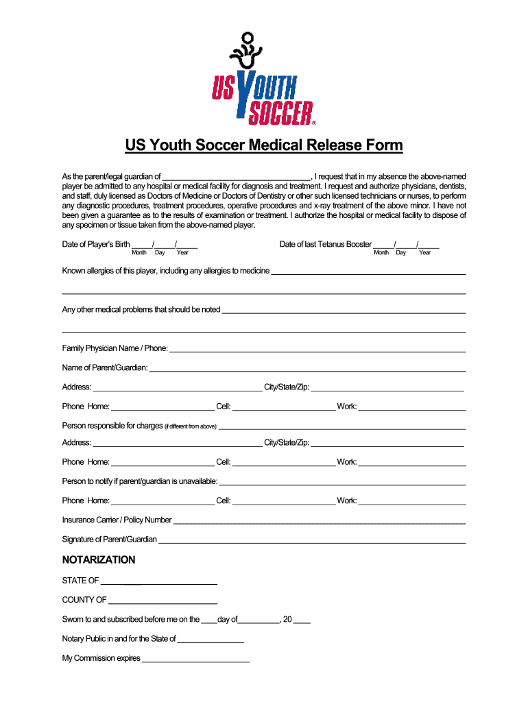 Soccer Waiver  Form