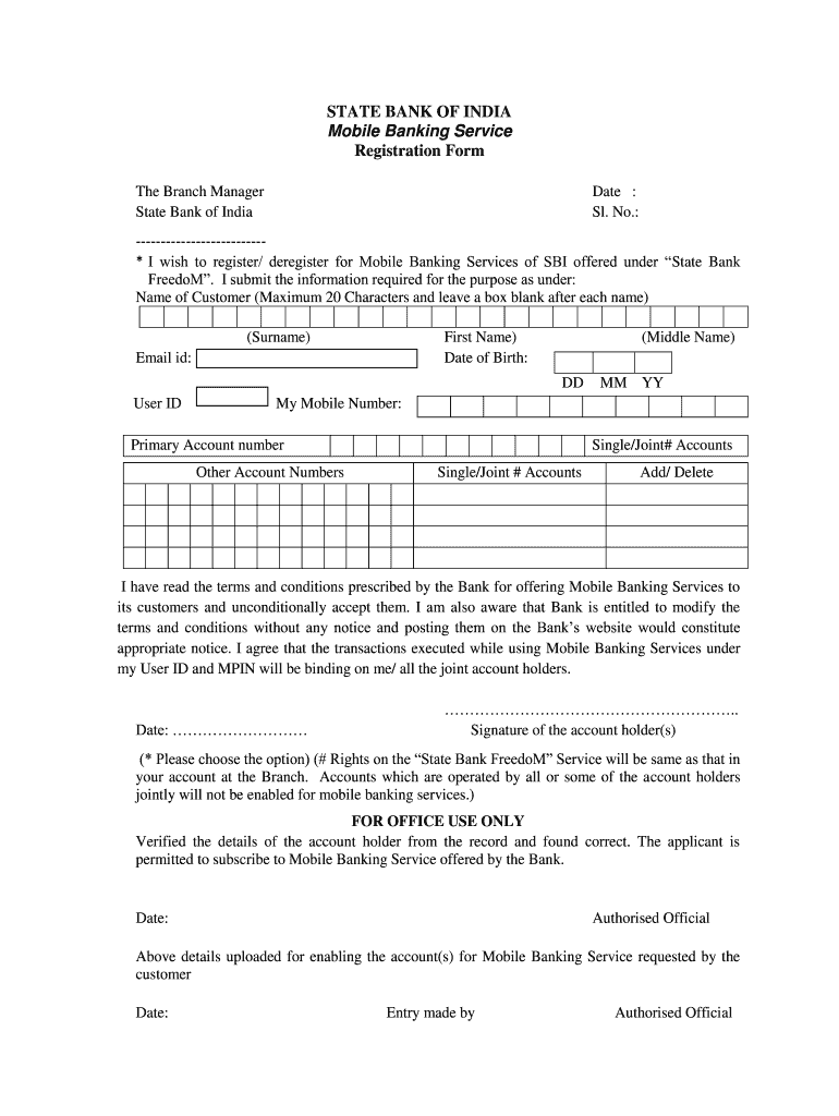 Sbi Mobile Number Change Form