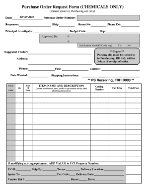 Purchase Order Request  Form