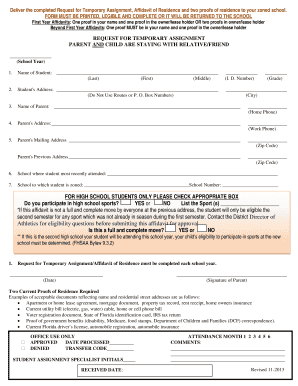 Request for Temporary Assignment Polk County Public Schools Polk Fl  Form