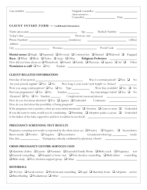 Pregnancy Intake Form